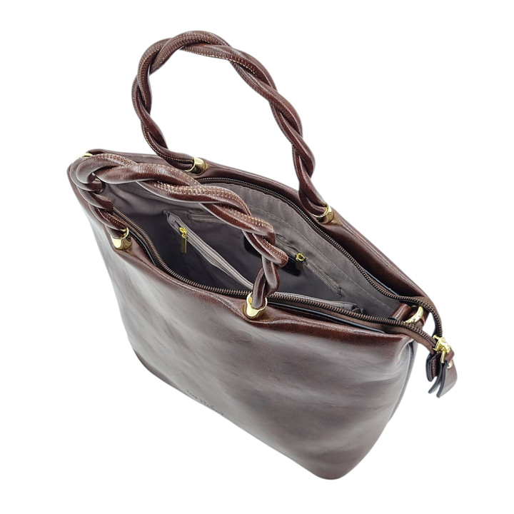 Hnědá klasická dámská kabelka INES DELAURE