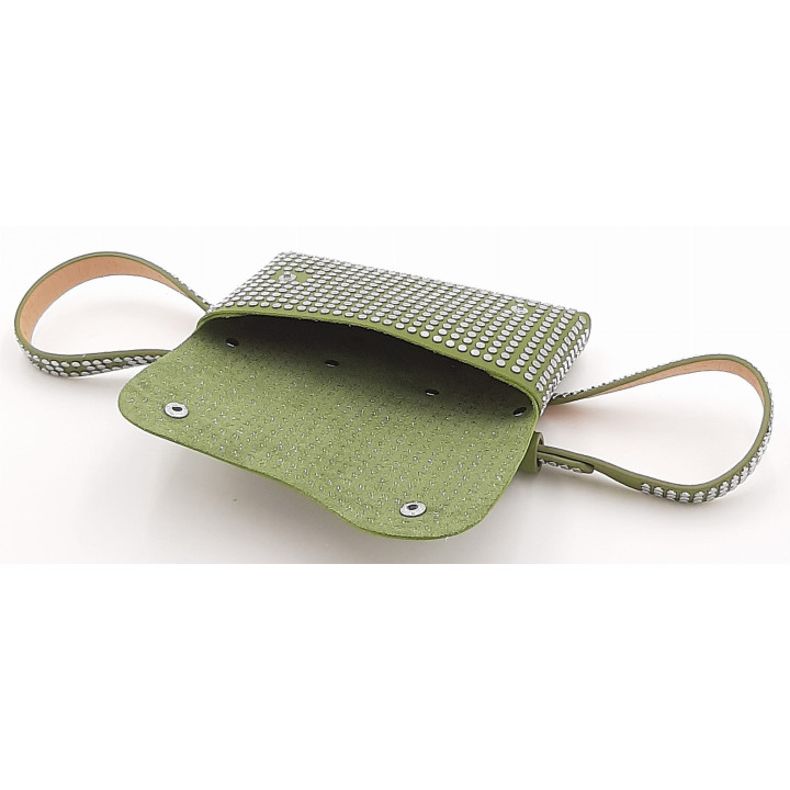 Zelená dámská ledvinka s cvočky