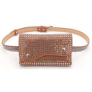 Hnědá dámská ledvinka s cvočky