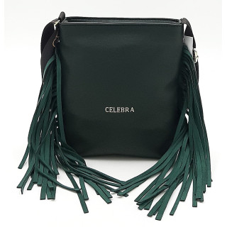 Zelená kabelka s třásněmi CELEBRA COUTURE