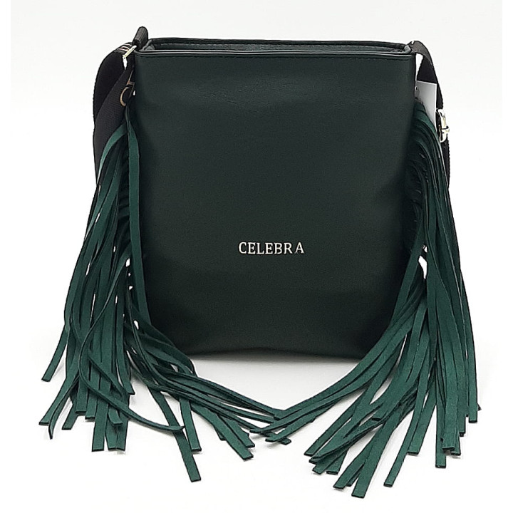 Zelená kabelka s třásněmi CELEBRA COUTURE