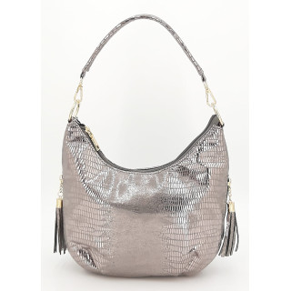 Stříbrná lesklá dámská kabelka VIVI PARIS