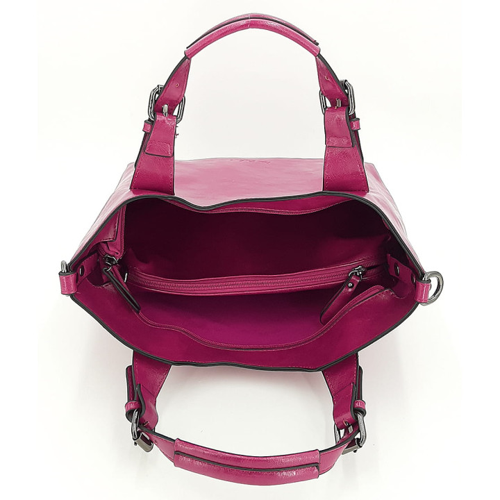 Klasická dámská kabelka v barvě fuchsie INES DELAURE