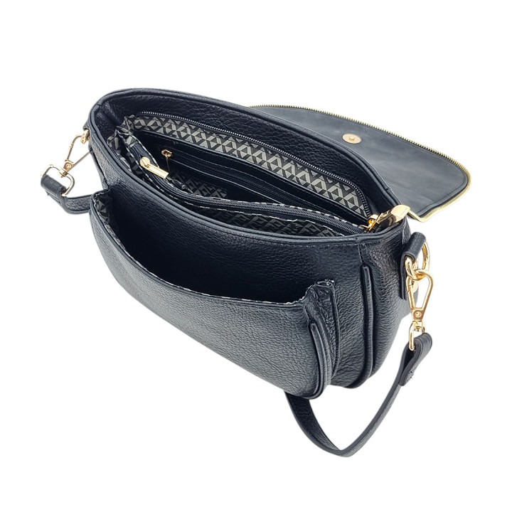 Černá kabelka s klopou LULU CASTAGNETTE