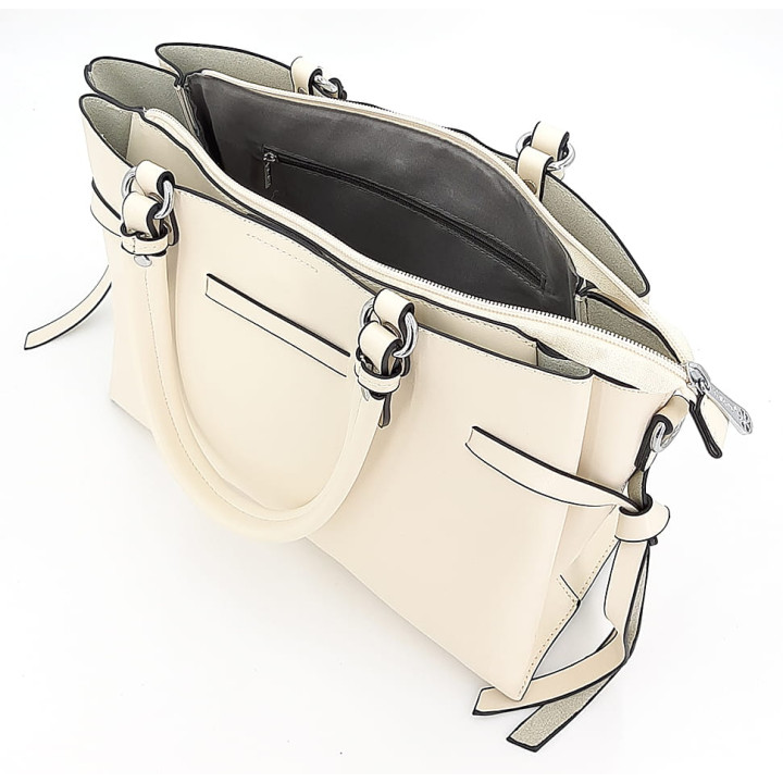 Krémově béžová dámská taška s dlouhým popruhem GALLANTRY