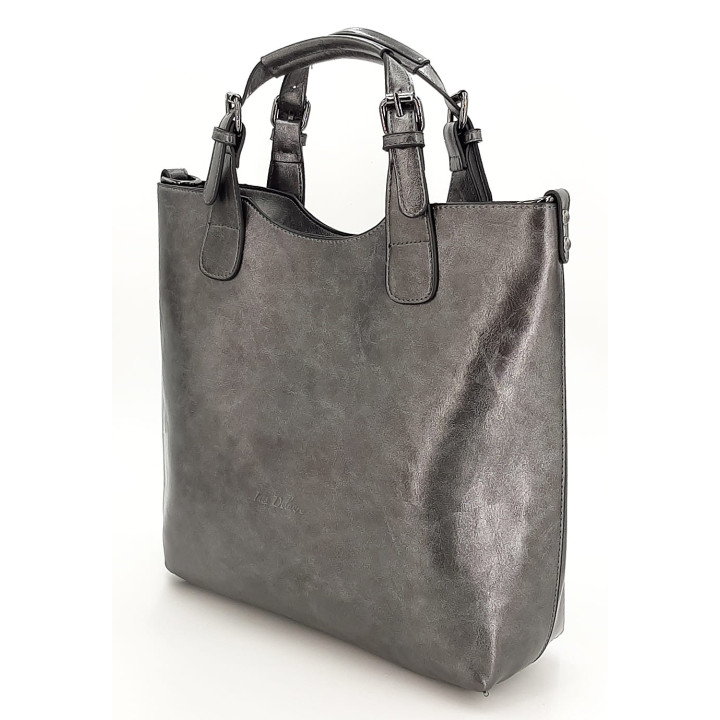 Klasická dámská kabelka INES DELAURE v ocelově šedé barvě