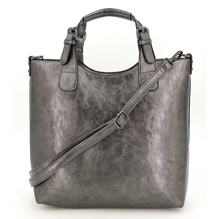 Klasická dámská kabelka INES DELAURE v ocelově šedé barvě