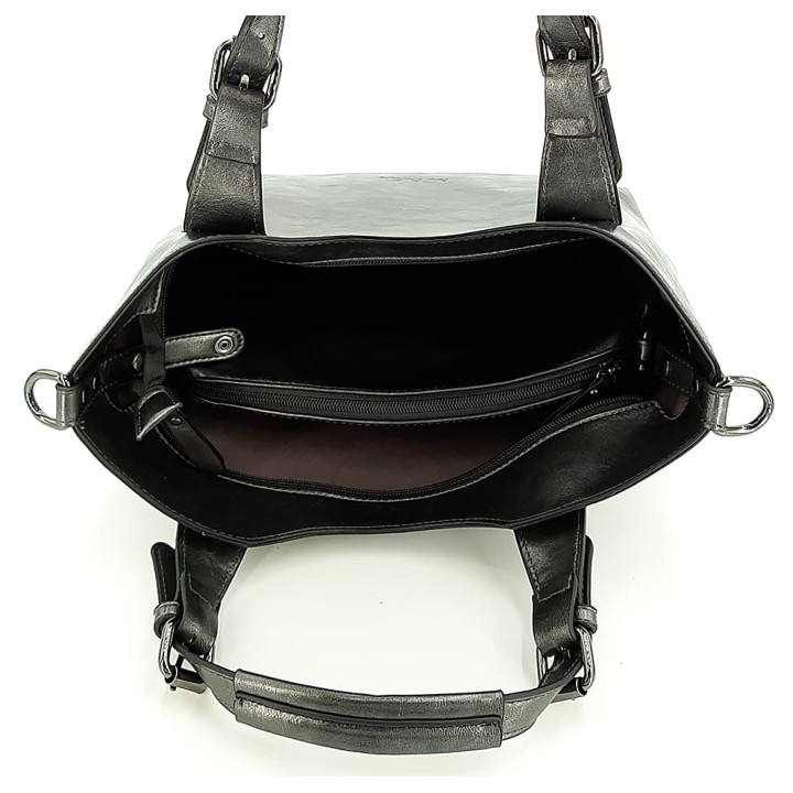 Klasická dámská kabelka INES DELAURE v ocelově šedé barvě