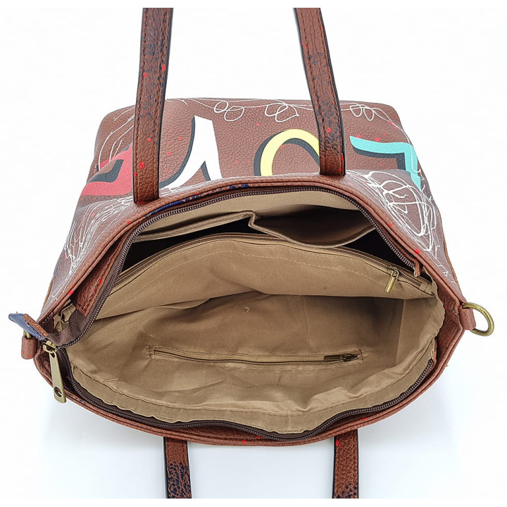 Hnědá klasická dámská kabelka LOVE přes rameno