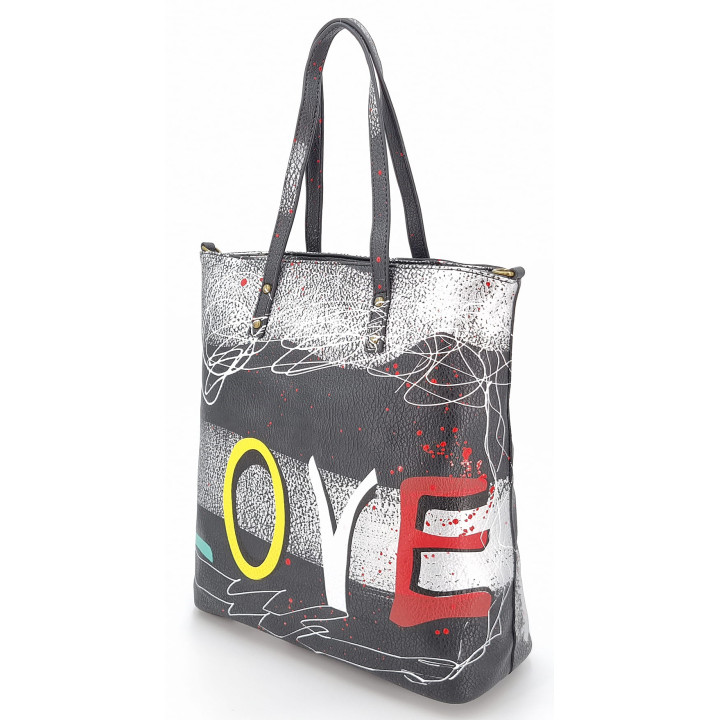 Černá klasická dámská kabelka LOVE přes rameno