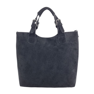 Černá semišová klasická dámská kabelka INES DELAURE