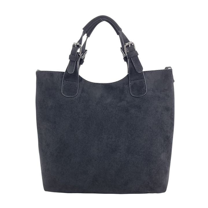 Černá semišová klasická dámská kabelka INES DELAURE