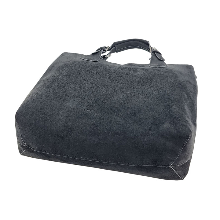 Černá semišová klasická dámská kabelka INES DELAURE