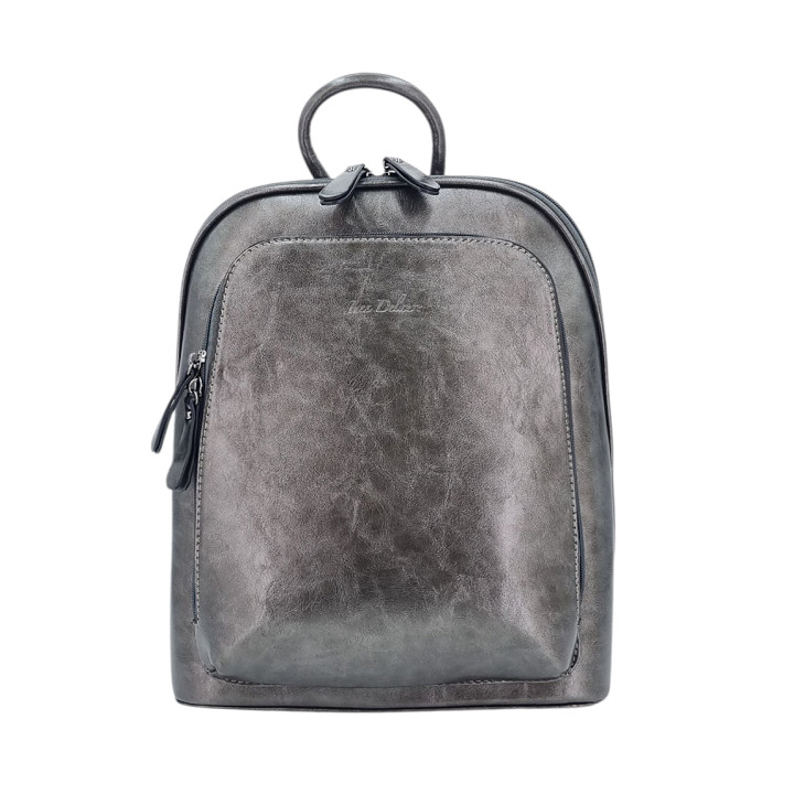 Ocelově šedá taška batoh A4 dámská 2v1 INES DELAURE