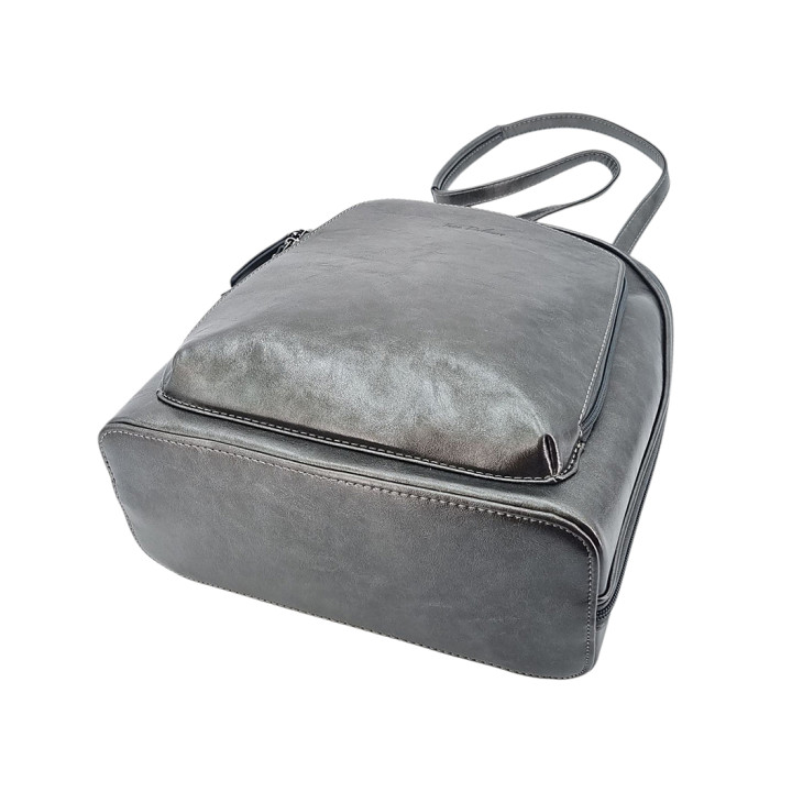 Ocelově šedá taška batoh A4 dámská 2v1 INES DELAURE