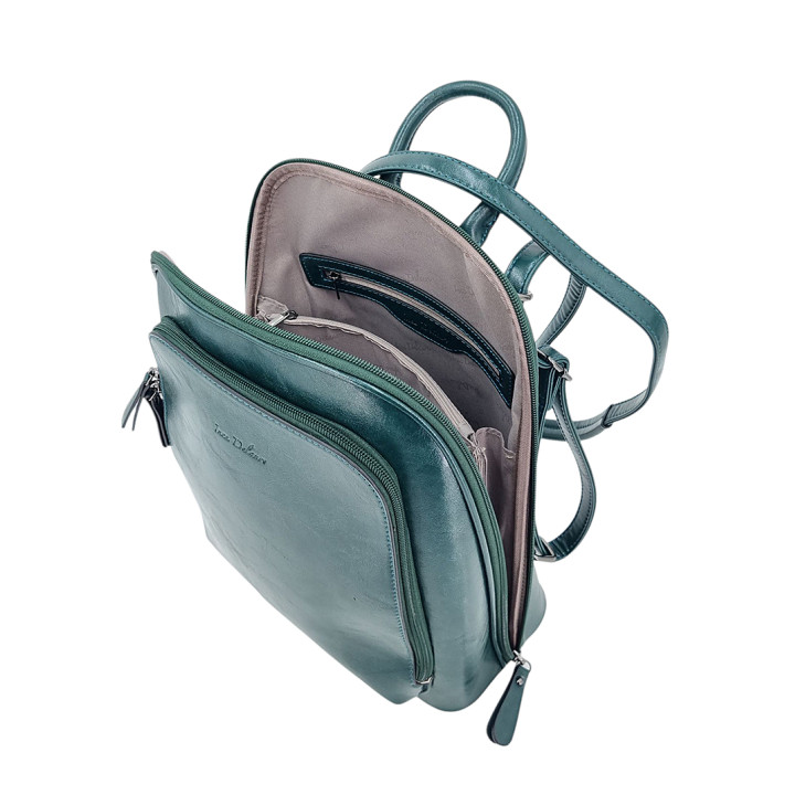 Zelená taška batoh A4 dámská 2v1 INES DELAURE