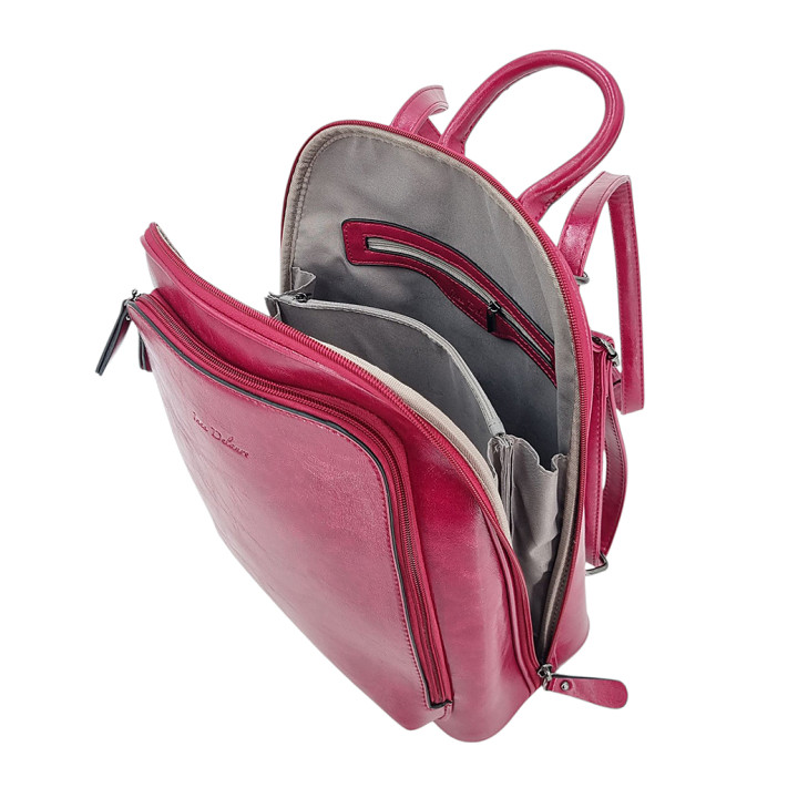 Dámská taška batoh A4 v barvě fuchsie 2v1 INES DELAURE
