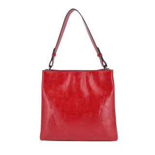 Červená dámská kabelka přes rameno se 2 přihrádkami Ines Delaure