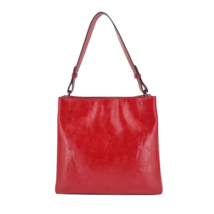 Červená dámská kabelka přes rameno se 2 přihrádkami Ines Delaure