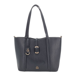 Černá dámská taška s přívěskem medvídkem z ekologické kůže LULU CASTAGNETTE