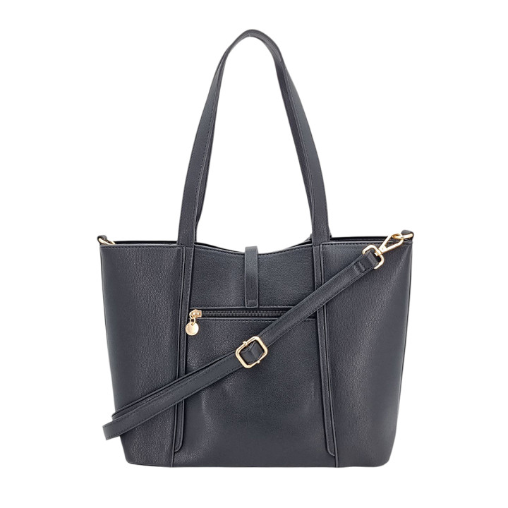 Černá dámská taška s přívěskem medvídkem z ekologické kůže LULU CASTAGNETTE