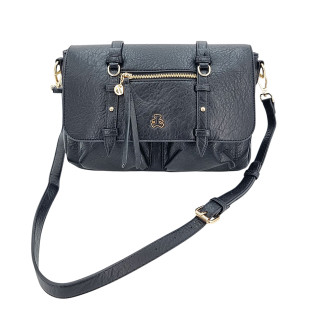 Černá prostorná taška přes rameno s klopou LULU CASTAGNETTE