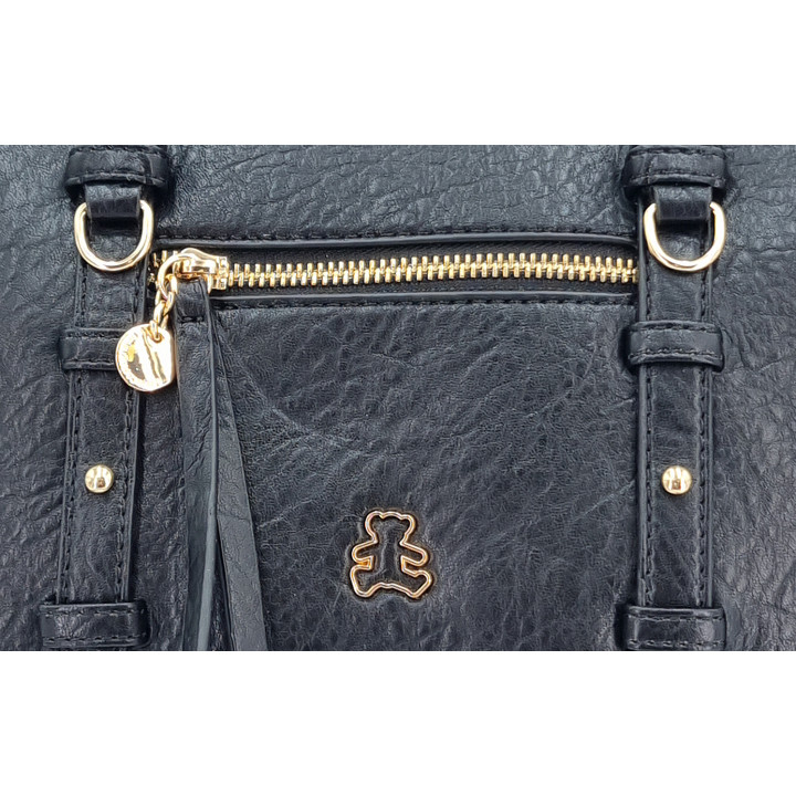 Černá prostorná taška přes rameno s klopou LULU CASTAGNETTE