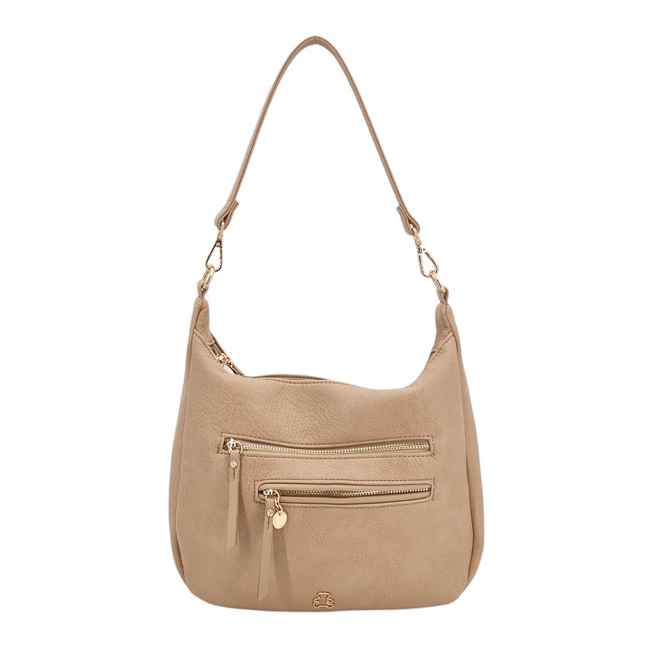 Bežový dámský vak 2 samostatné komory LULU CASTAGNETTE