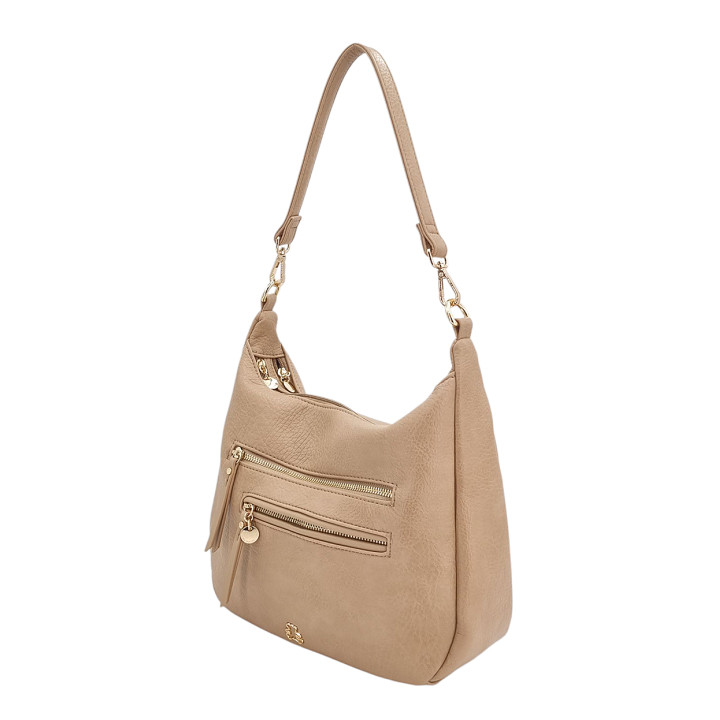 Bežový dámský vak 2 samostatné komory LULU CASTAGNETTE