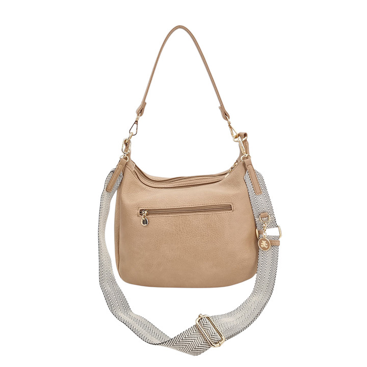 Bežový dámský vak 2 samostatné komory LULU CASTAGNETTE