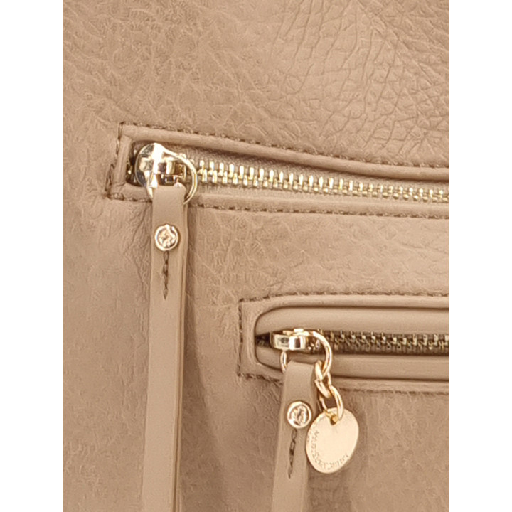 Bežový dámský vak 2 samostatné komory LULU CASTAGNETTE