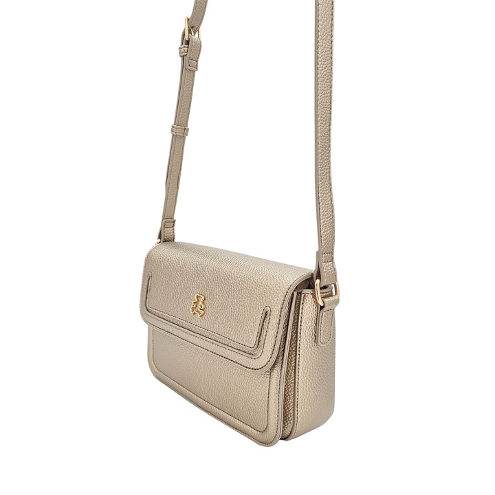 Zlatá kabelka s klopou a medvídkem LULU CASTAGNETTE