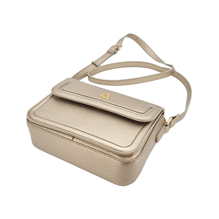 Zlatá kabelka s klopou a medvídkem LULU CASTAGNETTE