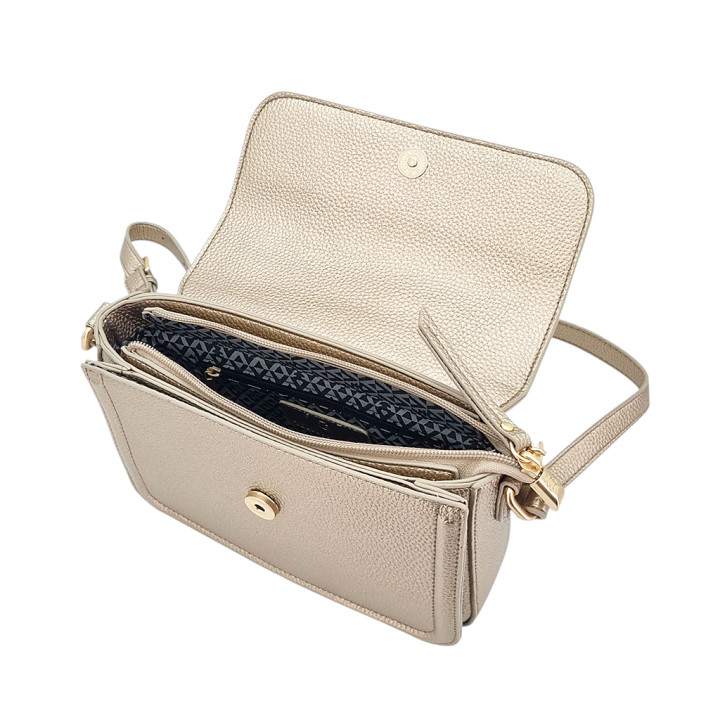 Zlatá kabelka s klopou a medvídkem LULU CASTAGNETTE