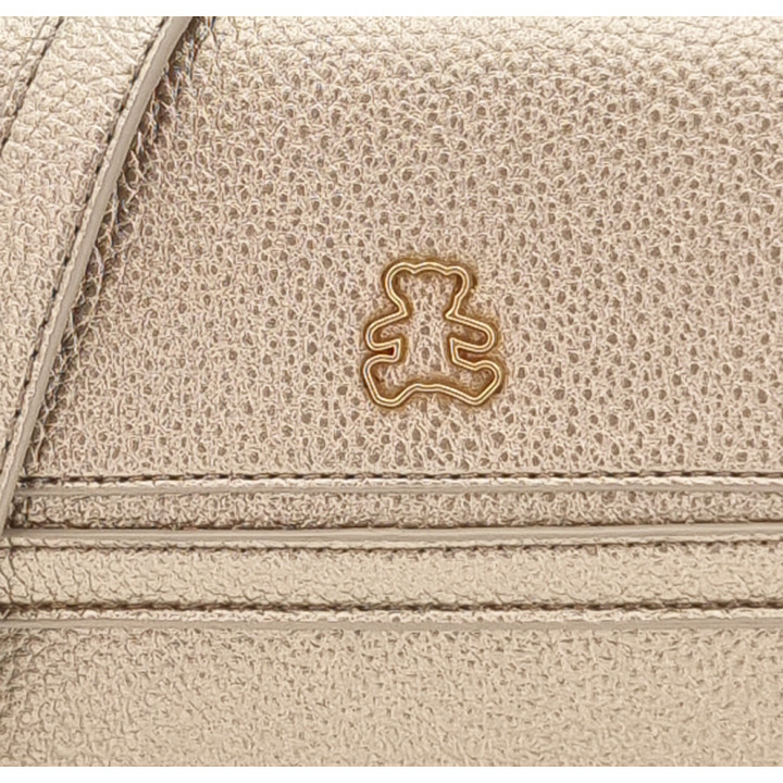 Zlatá kabelka s klopou a medvídkem LULU CASTAGNETTE