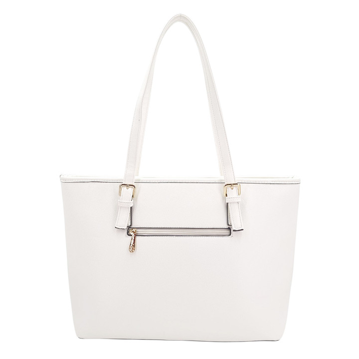 Bílá prostorná dámská taška A4 z ekologické kůže GALLANTRY