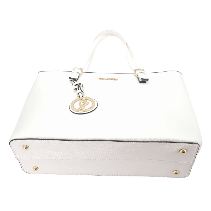 Bílá prostorná dámská taška A4 z ekologické kůže GALLANTRY