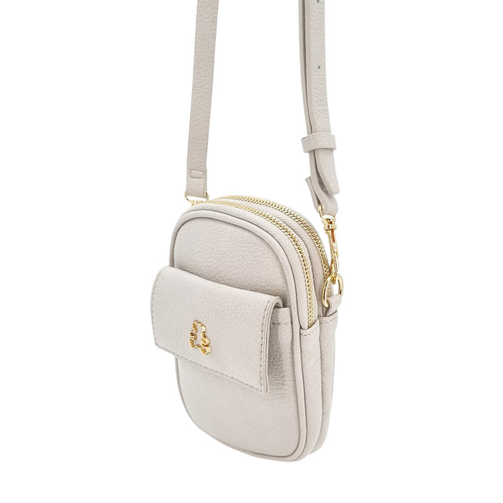 Světle šedá taška přes rameno, cyklistická taška, 2 přihrádky LULU CASTAGNETTE