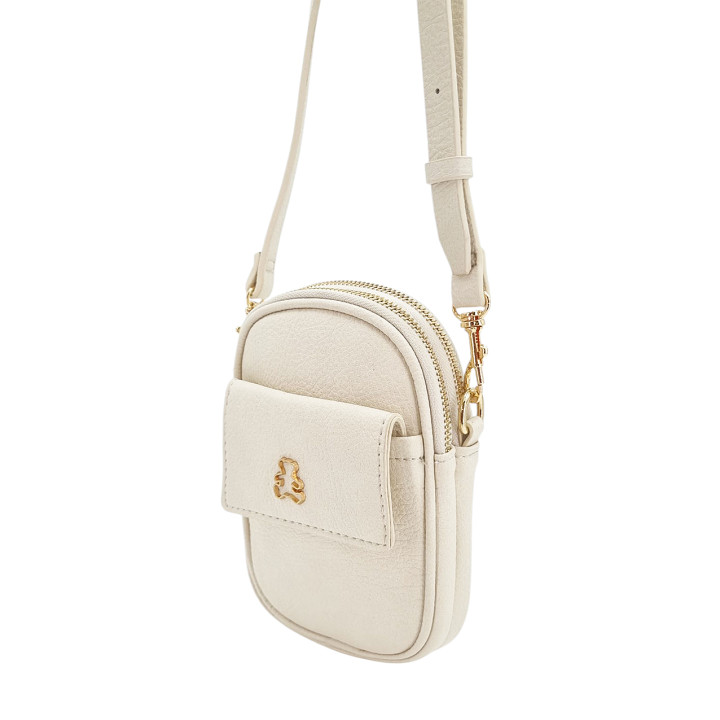 Krémová taška přes rameno, 2 přihrádky LULU CASTAGNETTE