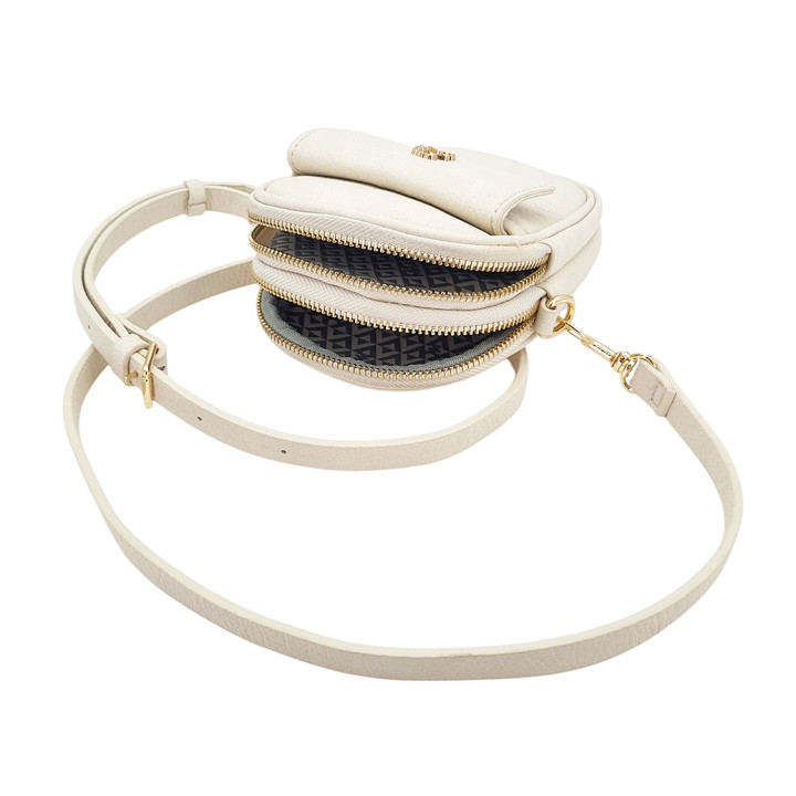 Krémová taška přes rameno, 2 přihrádky LULU CASTAGNETTE