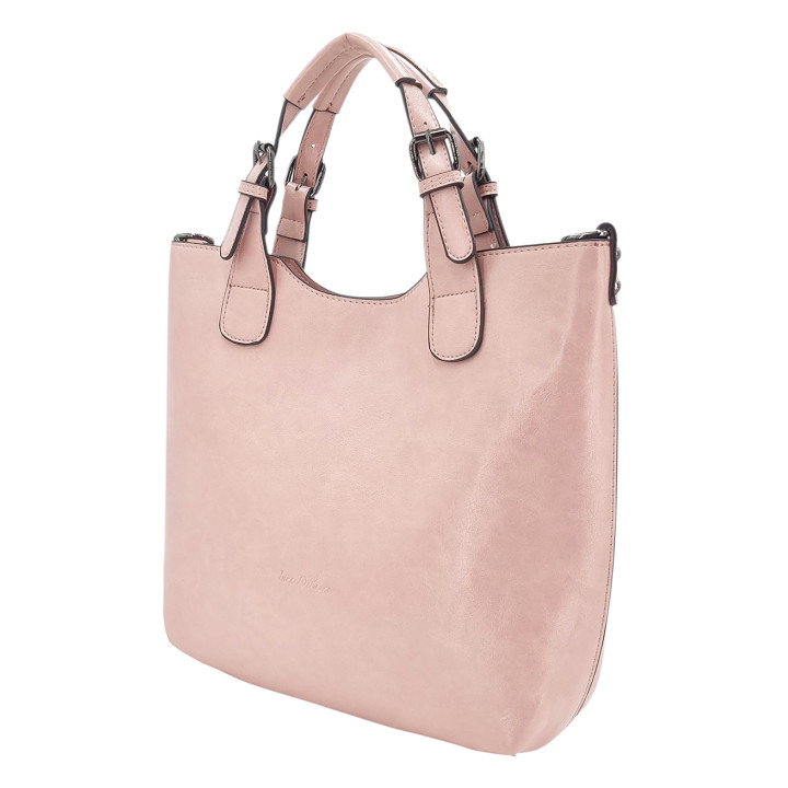Růžová klasická dámská kabelka INES DELAURE