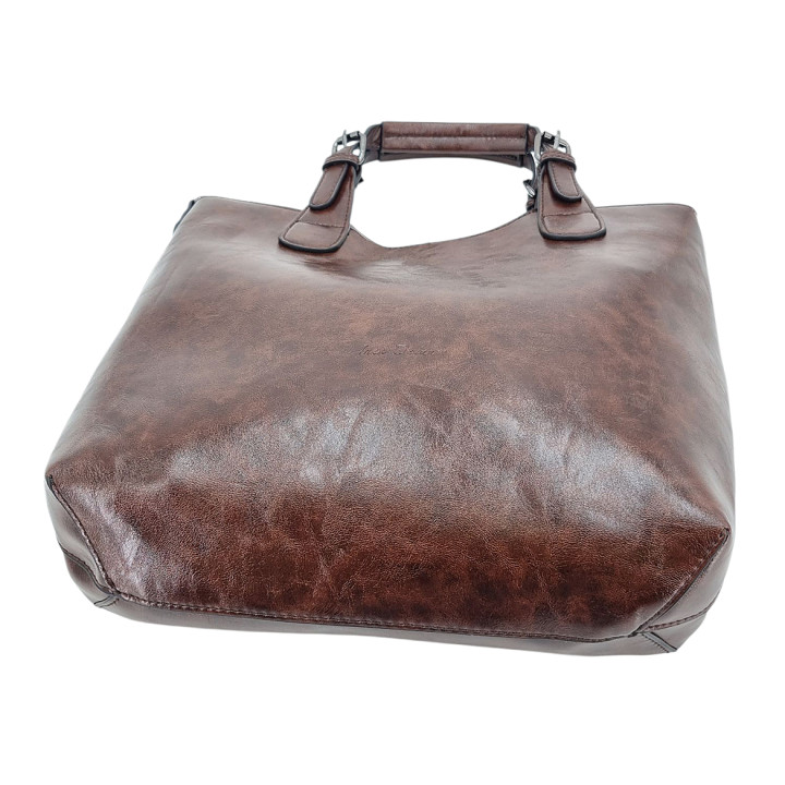 Hnědá mramorovaná klasická dámská kabelka INES DELAURE