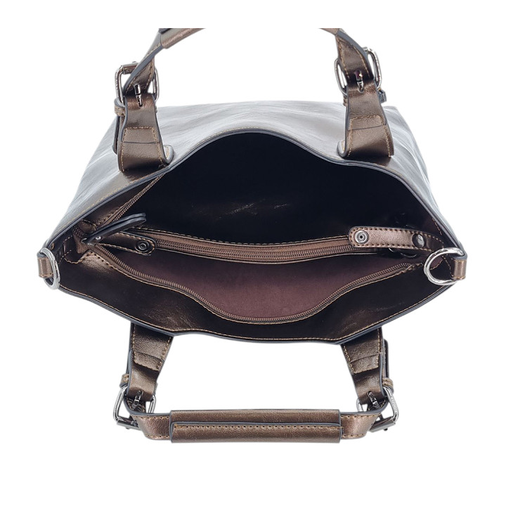 Klasická dámská kabelka v měděné barvě INES DELAURE