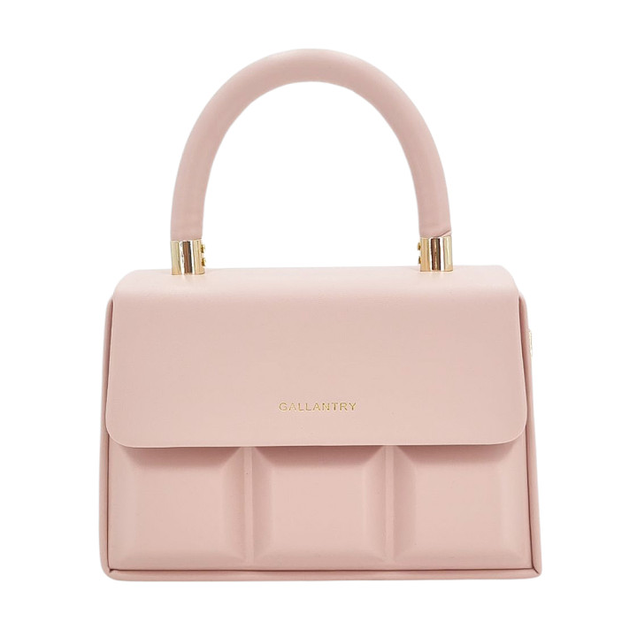 Růžová společenská kabelka s uchem a nastavitelným páskem GALLANTRY