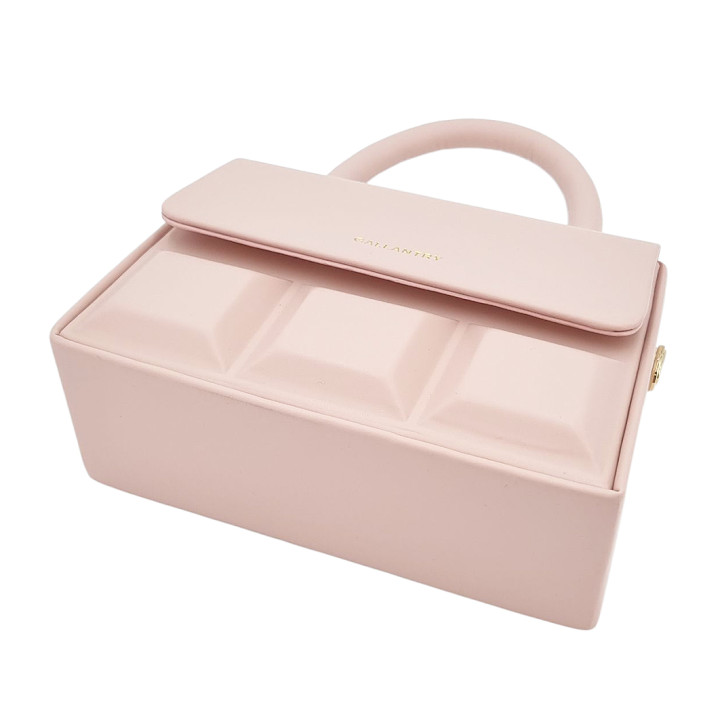 Růžová společenská kabelka s uchem a nastavitelným páskem GALLANTRY