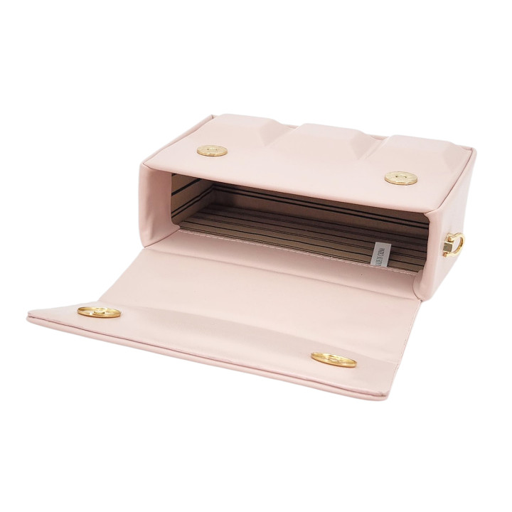 Růžová společenská kabelka s uchem a nastavitelným páskem GALLANTRY