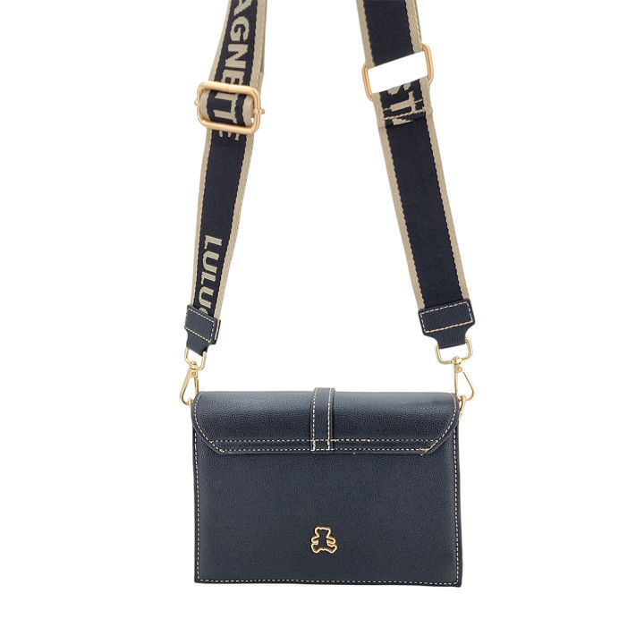 Černá taška přes rameno s klopou, 2 přihrádky LULU CASTAGNETTE