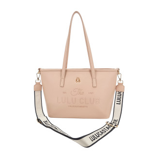 Růžová nákupní taška s popruhem LULU CASTAGNETTE