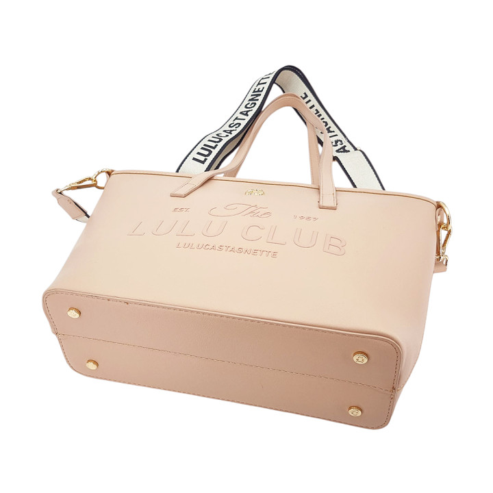 Růžová nákupní taška s popruhem LULU CASTAGNETTE