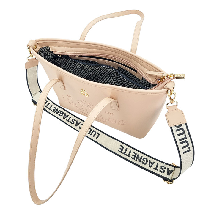 Růžová nákupní taška s popruhem LULU CASTAGNETTE